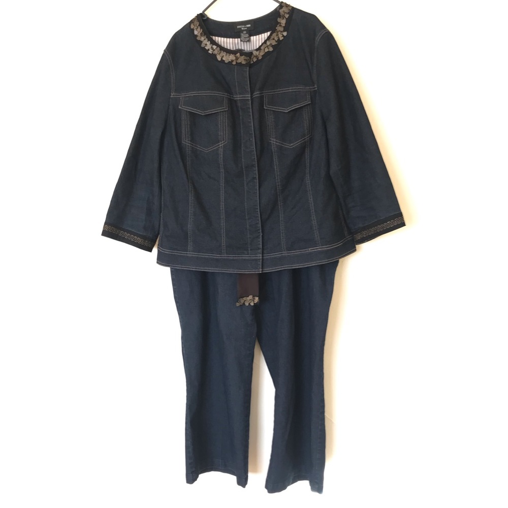 Focus 2000 Blue Denim 2pc Jacket/pants size 3X